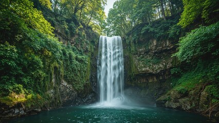 Falls set against a backdrop of vibrant foliage