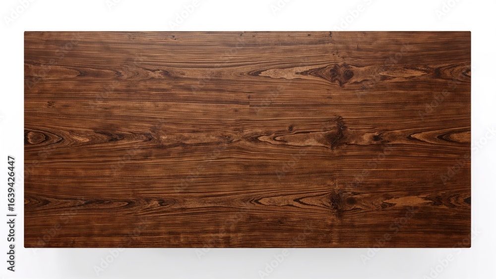 Aufkleber isolated walnut dining table with a rectangular design on a plain white background