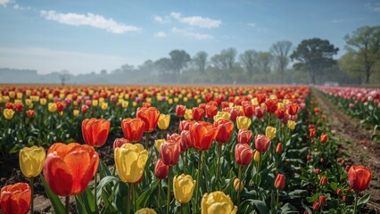 Tulip Fields in Full Bloom