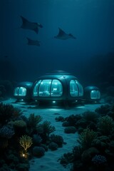 Futuristic Underwater Research Station
