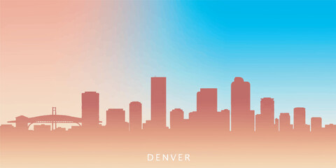 Obraz premium Denver Skyline Vector Illustration