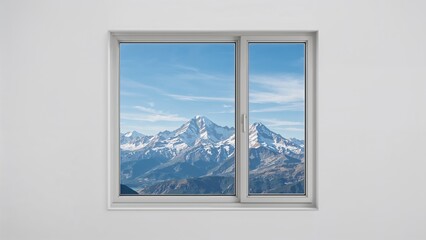 Fototapeta premium Looking out at majestic mountains from inside an apartment