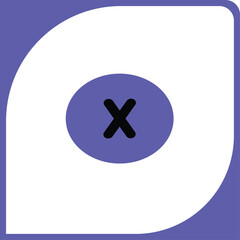 Obraz premium A modern vector glyph icon featuring a black 'X' symbol within a solid purple circle. This clean design is ideal for close, cancel, or delete buttons in UI, apps, and websites.