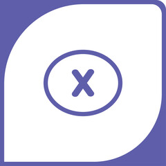 A clean, modern vector outline icon featuring a purple 'X' symbol within a purple circle. Ideal for close, cancel, or delete buttons in UI, apps, and websites. Fully scalable.