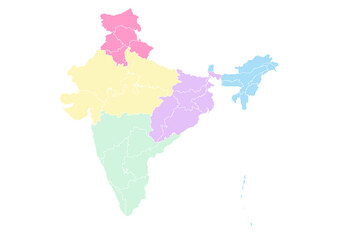 Zonal Political Map of India with States | Colorful Regional Vector for Infographics & Presentations (SVG)