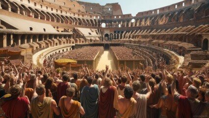 Glory of Rome: A Vast Crowd Hails a Spectacle in the Colosseum