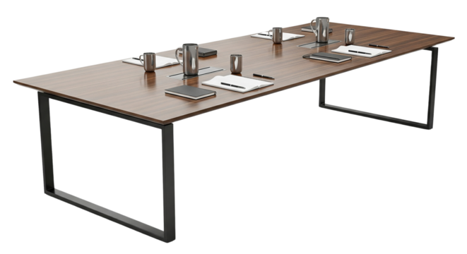office conference table isolated on a transparent background, generative ai