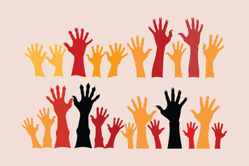 Fototapeta premium Zombie Hands Silhouette Vector Set – Creepy Halloween Graphics