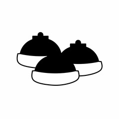 Helmet symbol. Flat linear design. Helmet icon. Isolated vector element.