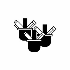 Pen symbol. Flat linear design. Pen icon. Isolated vector element.