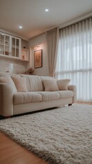 Beige living room interior