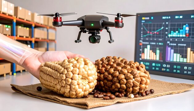 Drone Technology Monitoring Corn and Bean Harvest with Data Analysis
