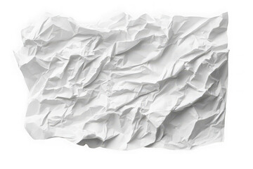 Obraz premium High-resolution crumpled paper texture, wrinkled white sheet, scrap paper, paper ball, paper waste, paper overlay, paper background, isolated on transparent background