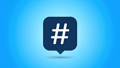 Obraz premium Hashtag symbol in speech bubble on vibrant gradient background for digital communication themes