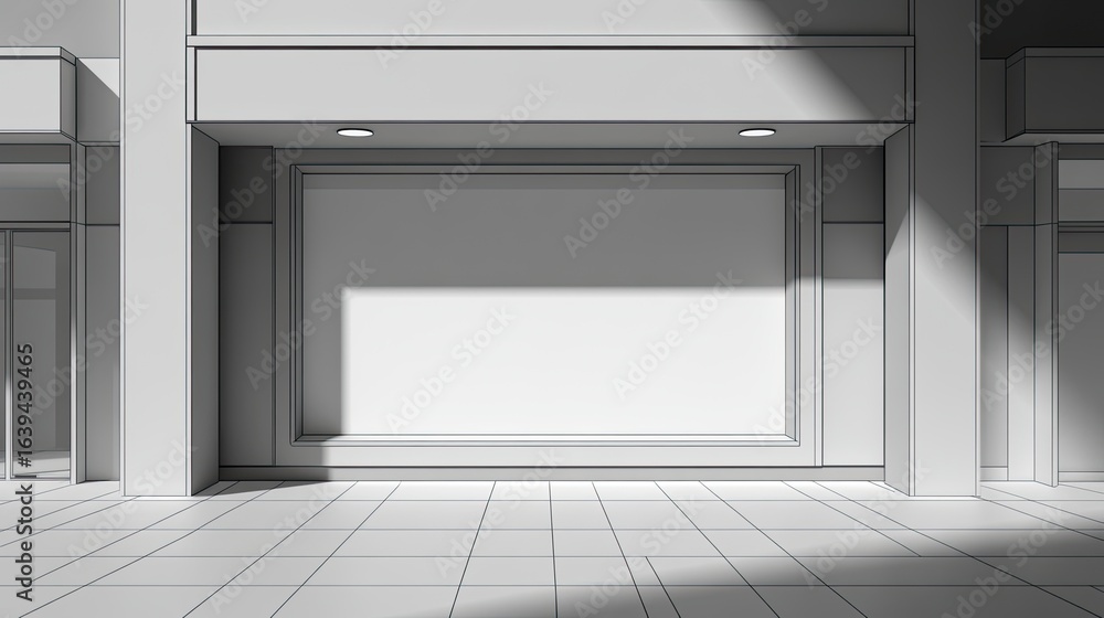 Poster minimalist architecture with shadow play in a modern urban setting
