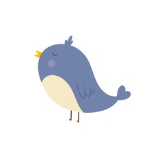 Hand drawn small cute bird