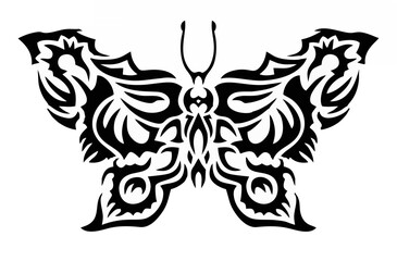 Tribal tattoo art with styliz...