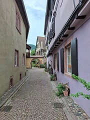 historical houses in the village eguisheim, alscace, france
