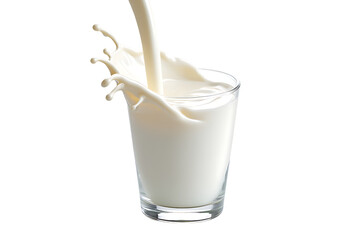 Fresh milk pouring into a glass for a healthy dairy drink
