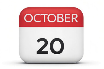 Calendar Icon Showing October 20th Date Reminder Appointment Schedule Planning Organization Day Month Event Notice