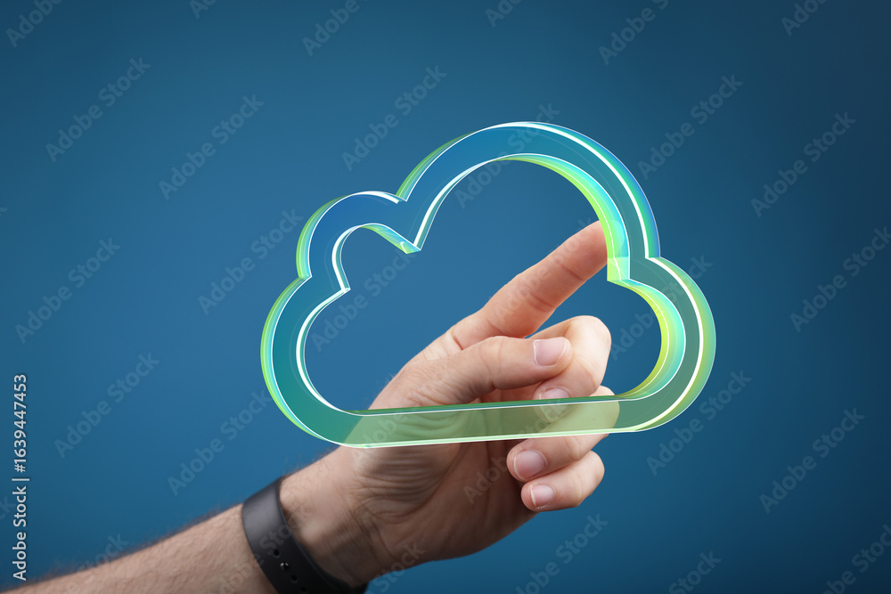Poster image depicts a hand interacting with a digital cloud icon, representing cloud computing, data stora