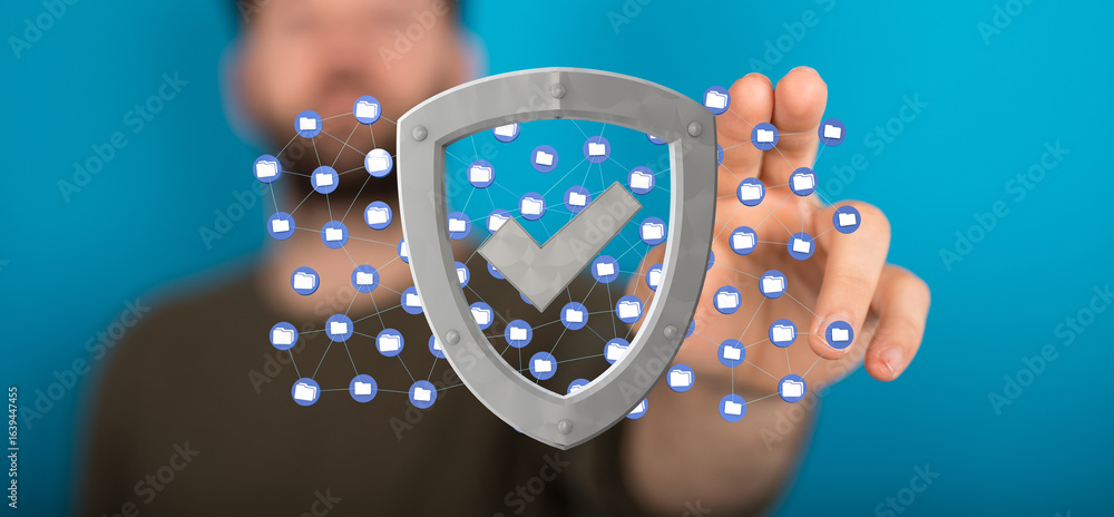 Poster ensuring secure file sharing and data protection for your network. robust security measures.