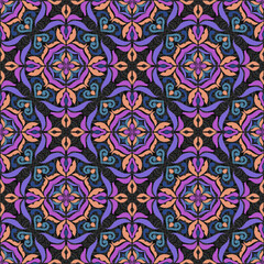 Beautiful, seamless, 3D square multi-colored flowers