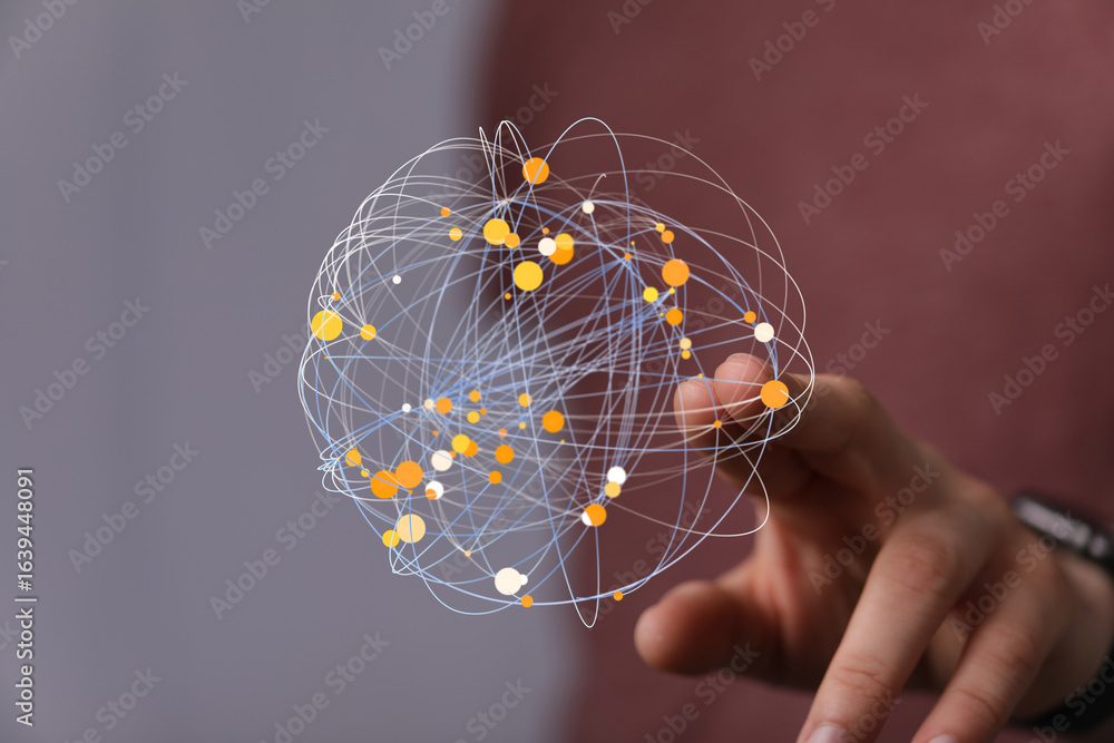 Aufkleber abstract image depicting a global network, data points, and interconnections. ideal for technology, 