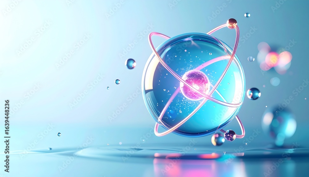 Poster abstract representation of an atom.