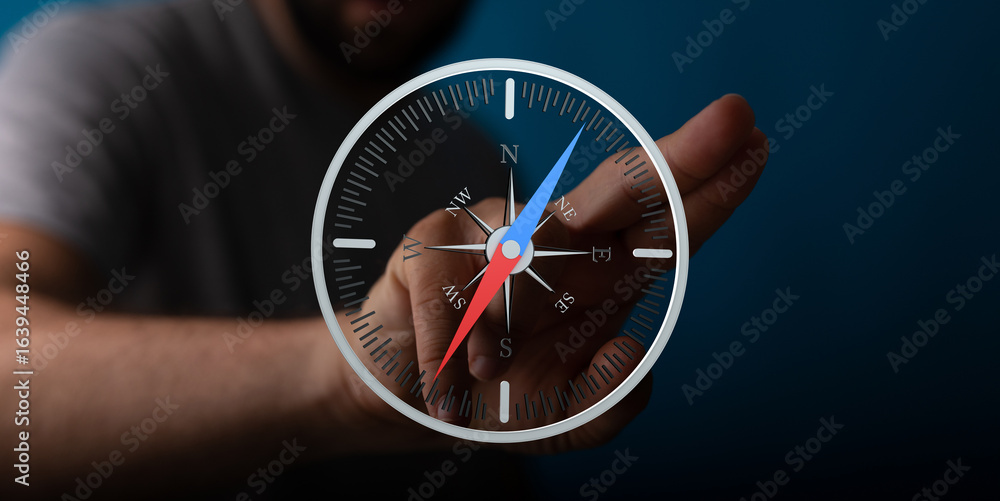 Poster discover your path with this compass image. perfect for business, navigation, and goal-setting conce