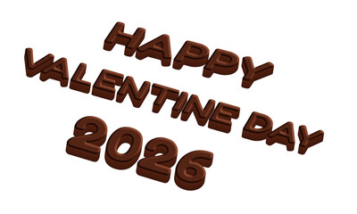 chocolate HAPPY VALENTINE DAY 2026 Text Design