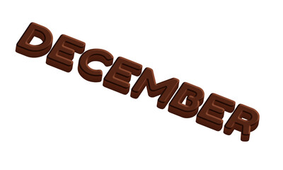 3D DECEMBER Chocolate Font