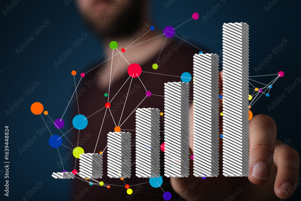 Aufkleber seo optimized image of data growth, analytics, and visualization. ideal for business reports.