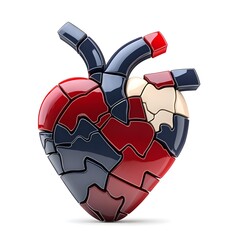 Puzzle Heart 3D Render