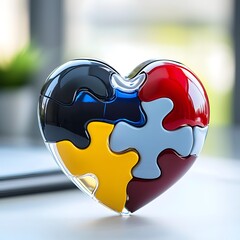3D Heart Puzzle: Connected Pieces of Love