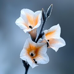 Decaying Gladiolus Flower with Ants