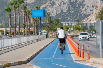 Running and cycling path on the Konyaaltı beach in Antalya