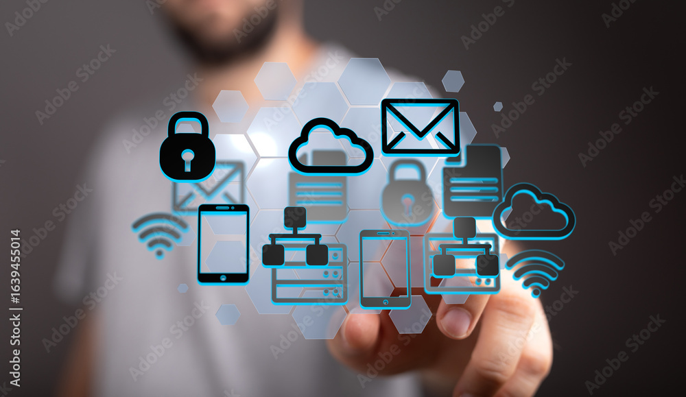 Aufkleber safeguarding digital assets with robust cloud solutions and advanced data protection strategies.