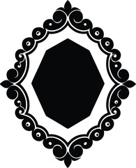 round frame on black background