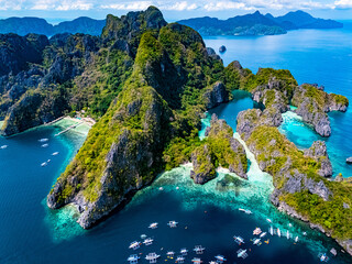 Big and Small Lagoons at Miniloc Island, Palawan, Philippines