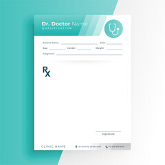 formal a4 doctor prescription notepad paper template design