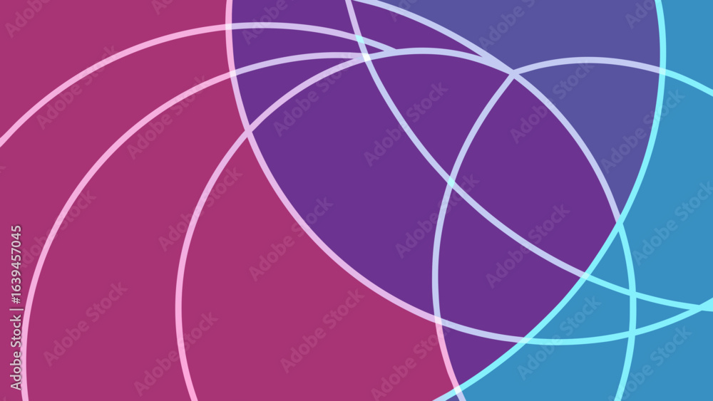 Aufkleber abstract background with overlapping circles in vibrant gradient colors, a modern and dynamic design