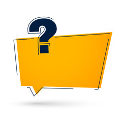 help and request question mark sign background with blank chat bubble
