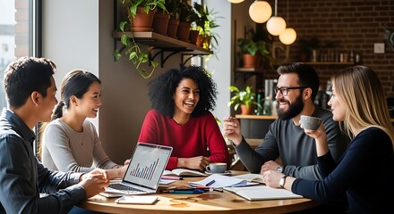 Photo of a diverse group of professionals collaborates around a table during a business meeting
