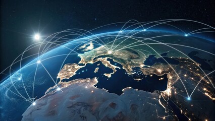 Global Network Connectivity Over Europe at Night