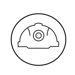 Safety helmet icon line art vector