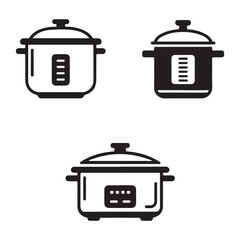 Electric cooker icon set