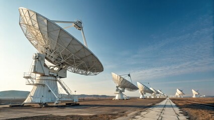 Vast Radio Telescope Array Under Clear Blue Sky