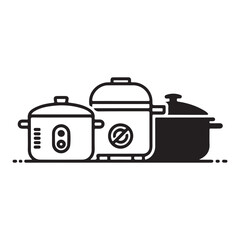 Pressure cooker and rice cooker icons