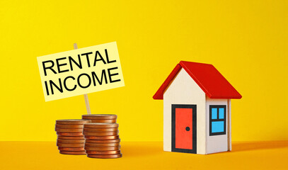 Rental income is shown on the photo using the text and photo of the house